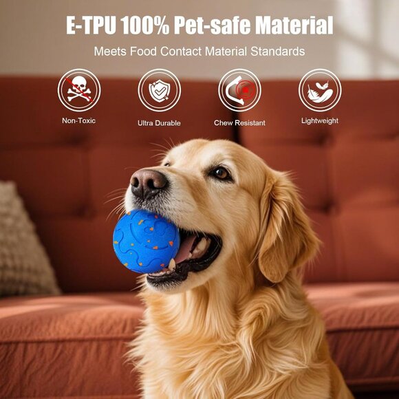 Durable Waterproof Dog Ball - Interactive & Rechargeable Toy for Large Breeds - Picture 3 of 8